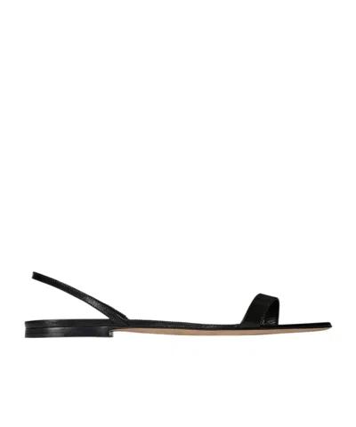 The Row Ella Flat Sandal In Black