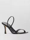 The Row Ella Leather Mules Open Toe Stiletto In Black