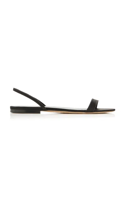 The Row Ella Leather Sandals In Black