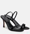 The Row Ella Leather Mules Open Toe Stiletto In Animal Print