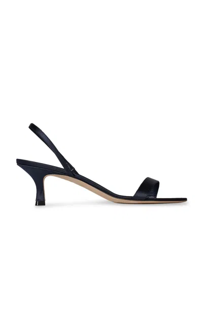The Row Ella Slingback Satin Sandals In Blue