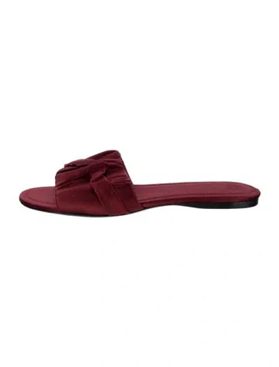 Pre-owned The Row Ellen Satin Slides In Red