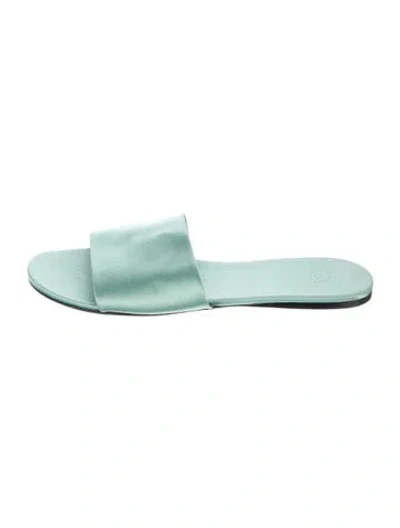 Pre-owned The Row Ellen Silk Slides In Blue