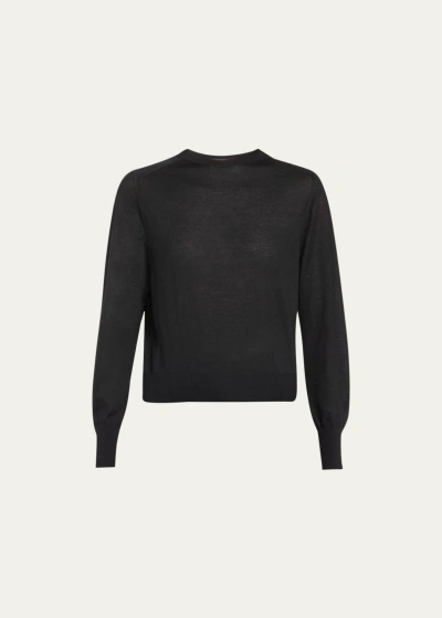 The Row Elmira Shrunken Cashmere Top In Black