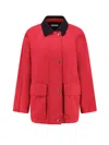 The Row Elodianna Cotton Twill Jacket In Red