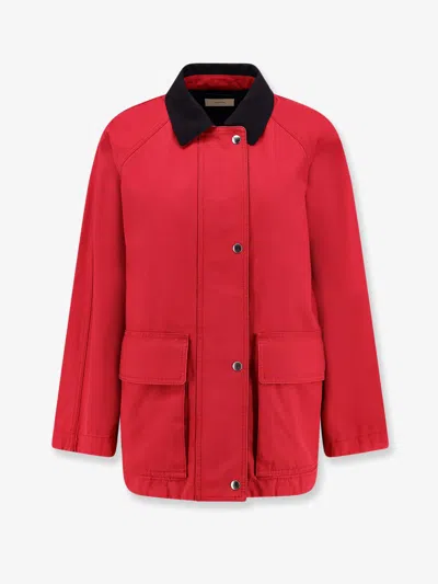 The Row Elodianna Canvas Jacket In Red