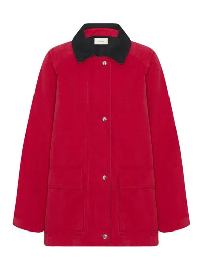 The Row Elodianna Cotton Jacket In Red