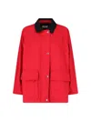 The Row Elodianna Long-sleeve Cotton Utility Jacket In Red