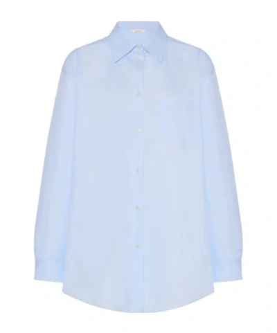 The Row Light Blue Elva Shirt In White