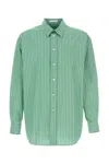 The Row Embroidered Cotton Shirt Long Sleeves In Green