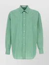The Row Embroidered Cotton Shirt Long Sleeves In Green