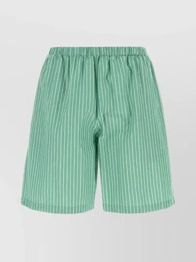 THE ROW EMBROIDERED COTTON ZINDEL BERMUDA SHORTS