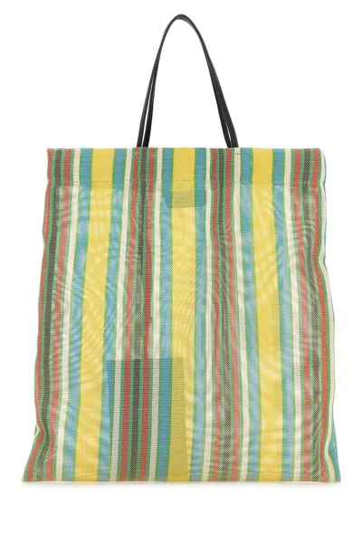 The Row Embroidered Mesh Mini Barn Shopping Bag In White