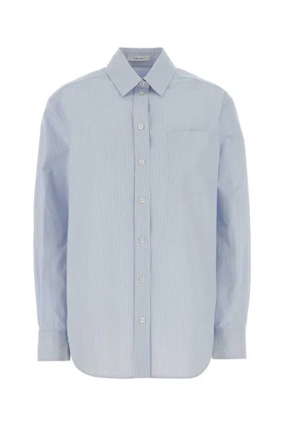 The Row Embroidered Poplin Gavina Shirt In Blue