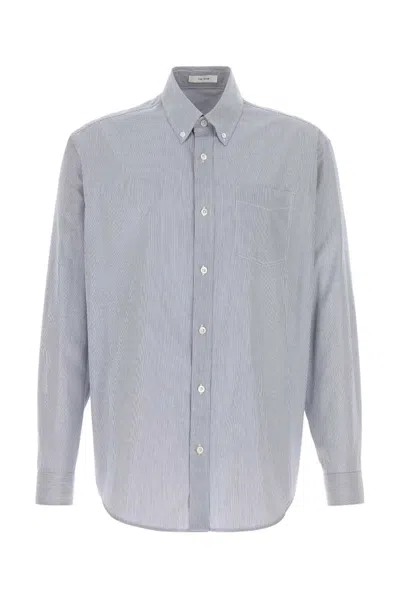 The Row Embroidered Poplin Pompeo Shirt In Stripped