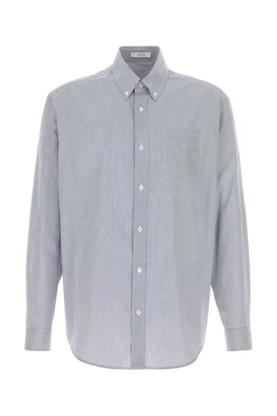 The Row Embroidered Poplin Pompeo Shirt In Blue