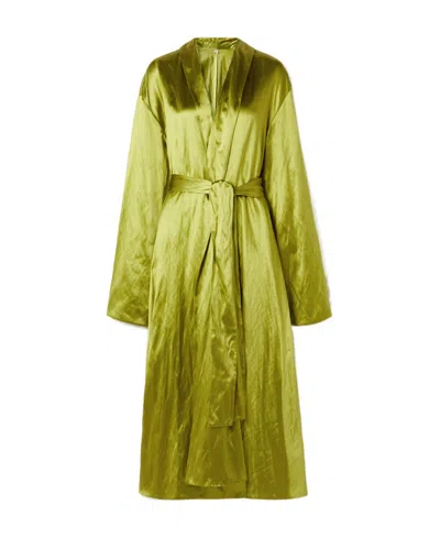 The Row Emeline Metallic Pleated Satin Coat In Multi