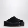 The Row 20mm Emi Flatform Patent Leather Wedges In Black