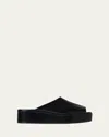 The Row Emi Glossed-leather Platform Slides