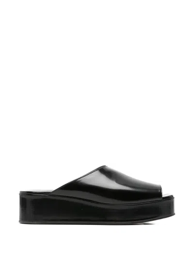 Pre-owned The Row Emi Flatform Mules In Black