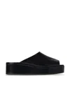 The Row Emi Glossed-leather Platform Slides In Black