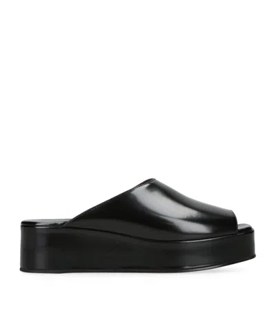 THE ROW EMI LEATHER FLATFORM SANDALS 20