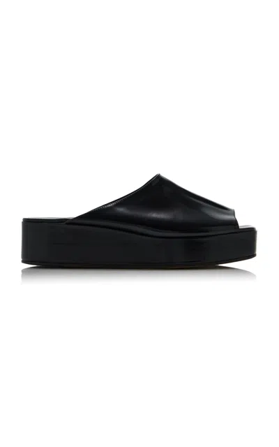 THE ROW EMI LEATHER PLATFORM SANDALS