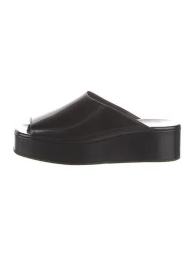 Pre-owned The Row Emi Leather Slides In Black