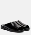 The Row Emi Leather Flat Mule Sandals
