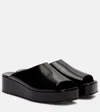The Row Emi Glossed-leather Platform Slides