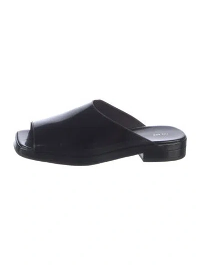 Pre-owned The Row Emi Patent Leather Slides In Black