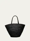 The Row Emilie Tote Bag In Raffia In Black