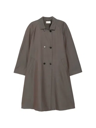 The Row Emma Double-breasted Coat In Green