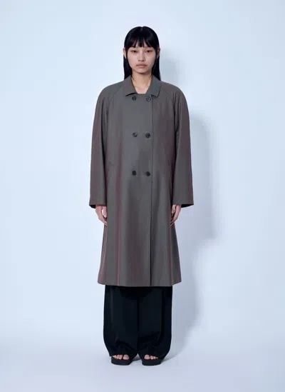 The Row Emma Double-breasted Wool Coat In Gray