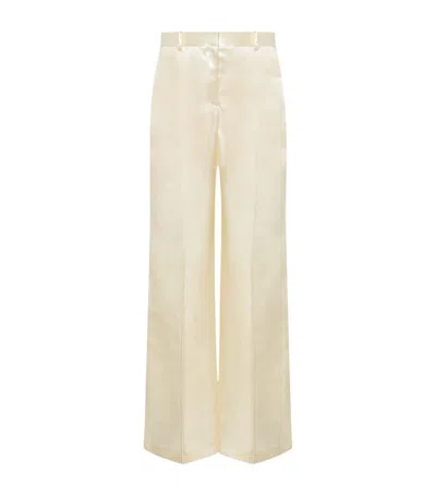 The Row Encore Satin Trousers In Nude