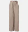 The Row Enea Toile Wide-leg Trousers In Brown