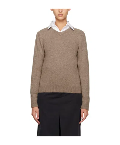 The Row Enrica Long-sleeved Sweater In Black