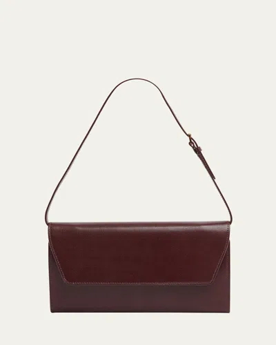 The Row Envelop Evening Clutch Bag In Calfskin Leather In Rsn Raisin Shg