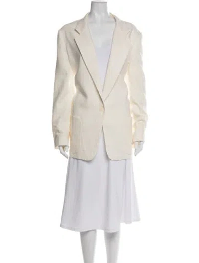 Pre-owned The Row Enza Linen Blazer Linen Blazer In Neutrals