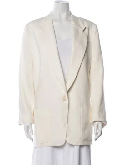 Pre-owned The Row Enza Linen Coat W/ Tags In Neutrals/white