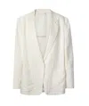 The Row Enza Linen Single-breasted Blazer In White