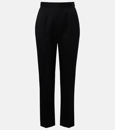 The Row Eranza Wool Straight Pants In Black