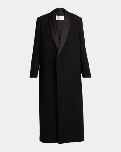 The Row Erdene Single-breasted Wool Long Coat In Black
