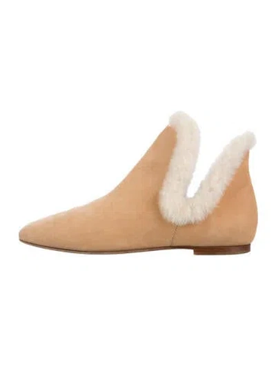 Pre-owned The Row Eros Suede Boots In Neutrals