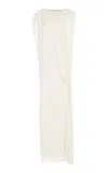 The Row Esmee Draped Jersey Crepe Maxi Dress In Ivory