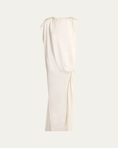 The Row Esmee Twisted Satin Maxi Shift Dress In Ivory