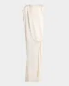 The Row Esmee Draped Jersey Crepe Maxi Dress In Ivory