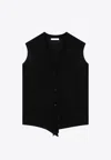 The Row Harrell Wool Knit Vest In Black