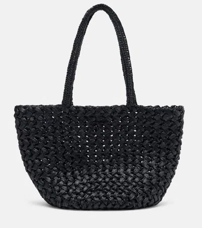The Row Estelle 2 Medium Raffia Tote Bag In Black