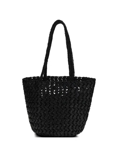 The Row Geflochtener Estelle Tote Bag In Black